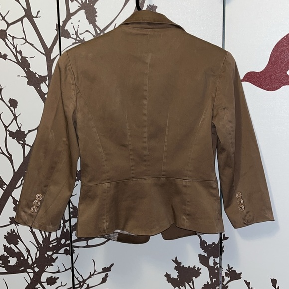 Forever 21 (Forever XXI) Women’s Size S Brown Tan & White One Button Blazer $30 - Picture 8 of 12